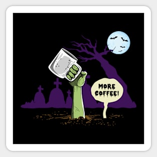 Funny Undead Caffeine Addict Zombie Horror Gift For Coffee Lovers Sticker